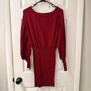 Vici Deep Red Long Sleeve Dress